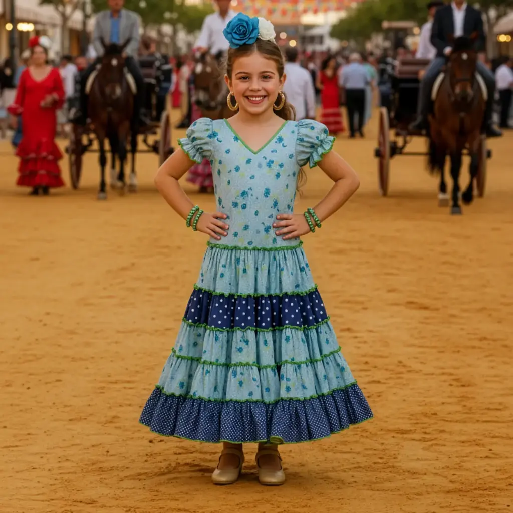Traje Flamenca Niña Modelo Marisma